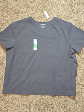 Scrubstar Unisex 3XL Plus Size Scrubs Scrub Pewter Gray Grey V Neck Shirt Top